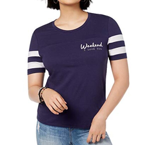 Rebellious One Juniors Weekend Love Cotton Graphic T-Shirt Size Small - Picture 1 of 1